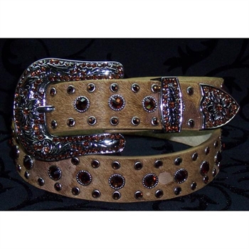 Wildfire Kids' Leather Belt with Swarovski Crystals - 18"